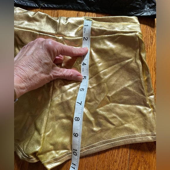 Fortune Teller or Pirate Costume Set - Gold Mini Shorts with Red Coin Wrap - Picture 5 of 8